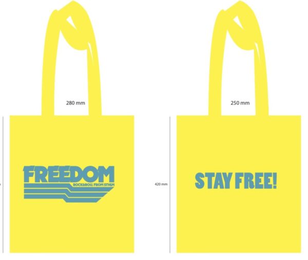 Totebag - Yellow with Blue Print