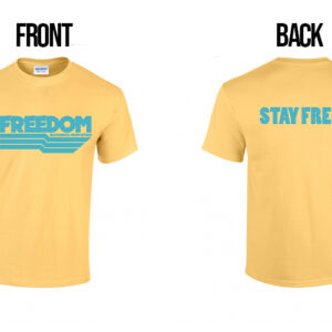 T/S Stay Free (XXL) - Yellow with Blue Print